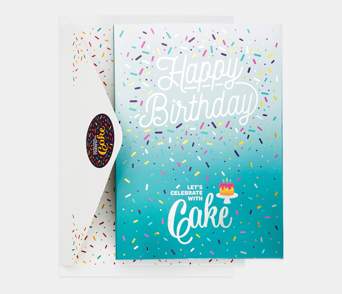 Birthday Cake Card - Teal - InstaCake Cards